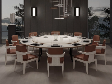 MANTA - Round wooden table with Lazy Susan by Lorenzo Tondelli - view 3